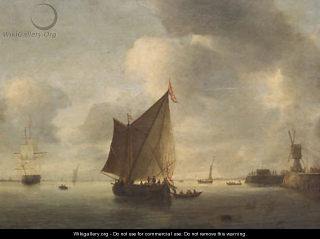 Dutch shipping becalmed in an estuary - (after) Hendrick Van Anthonissen
