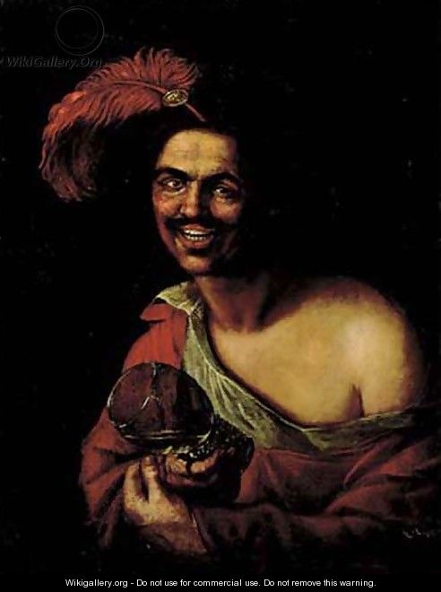 A man holding a roemer - (after) Hendrick Terbrugghen