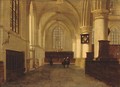 Figures in a church interior - (attr. to) Vliet, Willem van der