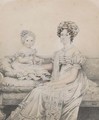 Portrait of a mother and child, said to be Rebe Lowndes and Rebe Mary Lowndes - (after) Henry Edridge