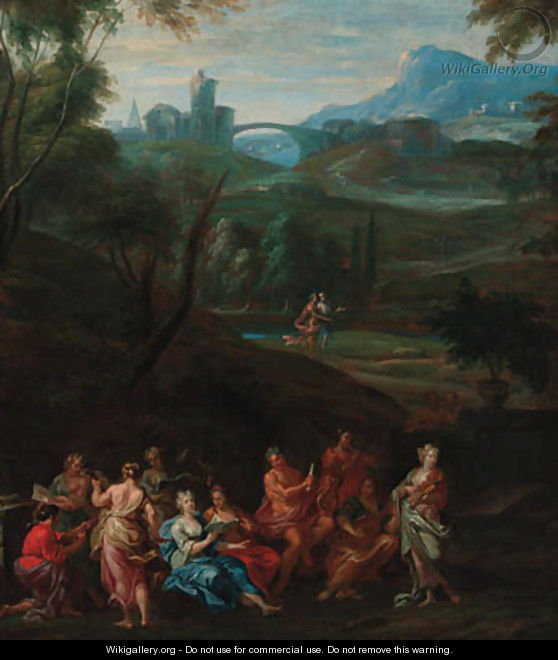 Apollo and the Muses on mount Parnassus - (after) Hendrik Van Balen, I