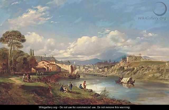On the Tiber, Rome - (after) George Clarkson Stanfield