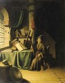 A scholar in an interior - (after) Gerrit Dou