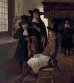 Townsfolk drinking and smoking in an inn - (after) Gerrit Lundens