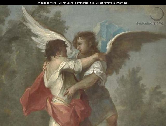 Jacob wrestling the Angel - (after) Giovanni Antonio Guardi