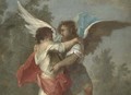 Jacob wrestling the Angel - (after) Giovanni Antonio Guardi