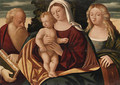 The Madonna and Child with Saints Jerome and Catherine - (after) Francesco Rizzo Da Santa Croce