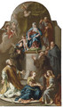 The Holy Family with Saints a ricordo - (after) Francesco Fontebasso