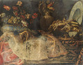 Fruit on a silver-gilt dish resting on a gold embroidered cushion - (after) Francesco (Il Maltese) Fieravino