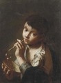A young beggar boy blowing bubbles - (after) Domenico Maggiotto