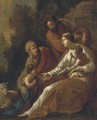 The Holy Family with Saint Elizabeth and the Infant Saint John the Baptist - (after) Eustache Le Sueur