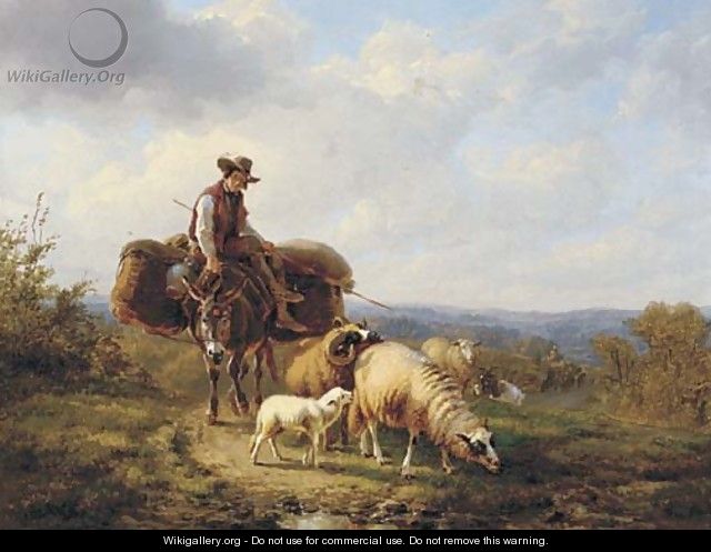 Driving home the flock - (after) Eugene Joseph Verboeckhoven