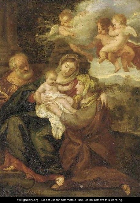 The Holy Family with Saint Elisabeth - (after) Erasmus II Quellin (Quellinus)