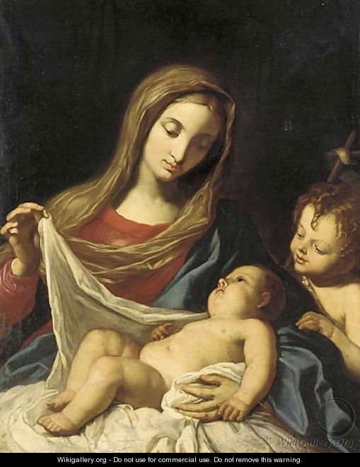 The Madonna and Child, with the Infant Saint John the Baptist - (after) Elisabetta Sirani