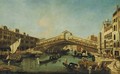 The Grand Canal, Venice, with the Rialto Bridge - (after) Francesco Albotto