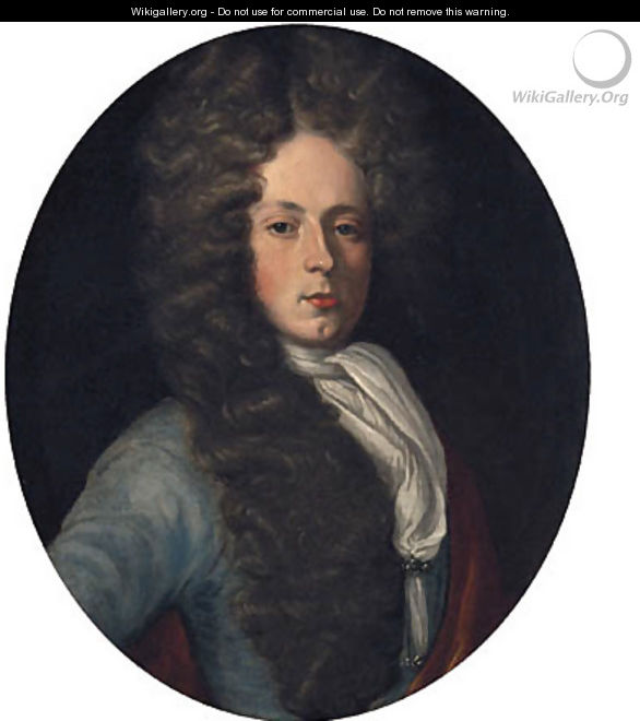Portrait Of Anthony Wood, Half-Length, In A Blue Coat And White Stock - (attr. to) Jervas, Charles