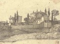 A villa among cypresses - (after) Claude Lorrain (Gellee)