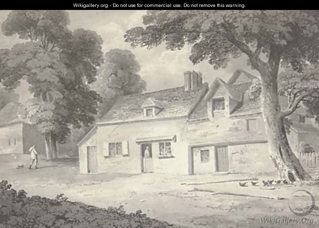 Old farm cottages - (after) Cornelius Varley