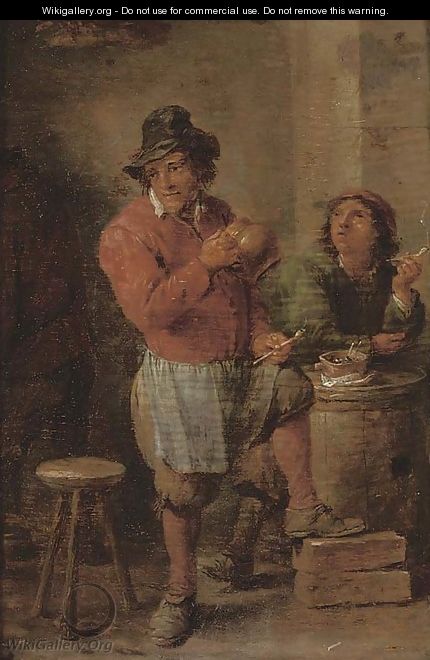 Boors smoking in a tavern - (after) David The Younger Teniers