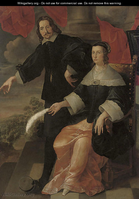 A double portrait of a gentleman and a lady - (after) Bartholomeus Van Der Helst