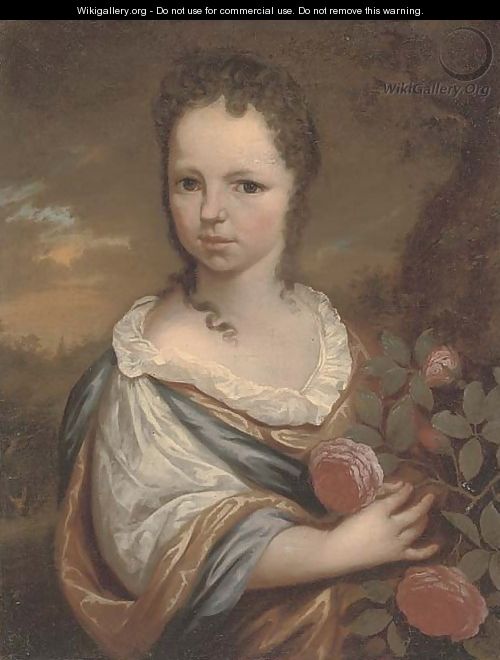 Portrait of a girl - (after) Carel De Moor