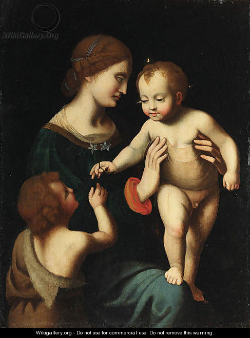The Madonna and Child with the Infant Saint John the Baptist - (after) Bernardino Luini