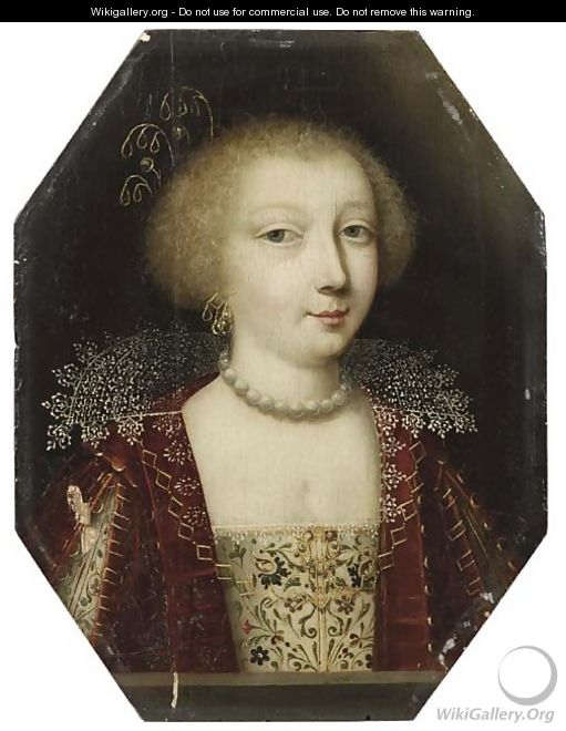 Portrait of a young lady - (after) Charles Beaubrun