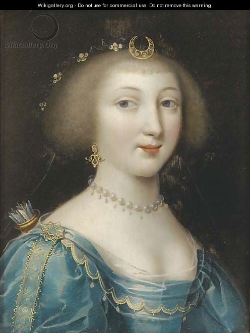 Portrait of a lady as Diana - (after) Charles Beaubrun