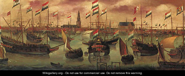 The Dutch Fleet off Amsterdam - (after) Aert Anthonisz
