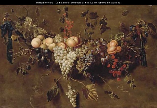 A garland of grapes - (after) Adriaen Van Utrecht