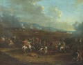 A cavalry skirmish - (after) Alexander Van Bredael
