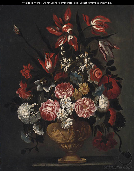 Flowers in an ornamental Urn - (after) Andrea Belvedere