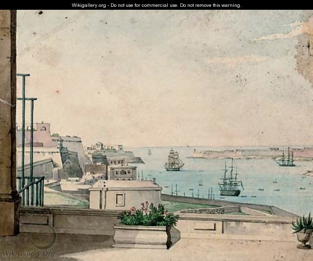 Entrance to the harbour at Valetta, Malta - (after) Anton Schranz