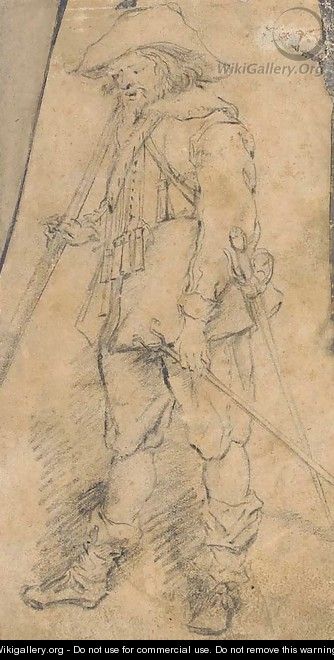 A musketeer looking down to the left - (after) Antoine Sallaert