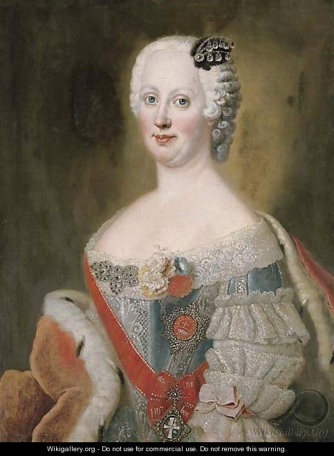 Portrait of noblewoman, traditionally identified as Catherine the Great (l762-1796), Empress of Russia, bust-length - (after) Pesne, Antoine