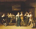 Elegant company dancing in an interior - (after) Anthonie Palamedes, Called Stevers