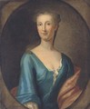 Portrait of Martha Rawson of Bolling, bust-length, in a blue dress and red wrap, in a feigned oval - (after) Kneller, Sir Godfrey