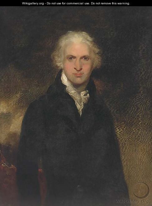 Portrait of a gentleman, thought to be Lord Leverford when Lord Hawkenbury, half-length, in a black jacket and white cravat - (after) Lawrence, Sir Thomas