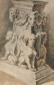 Design for a pedestal with harpies and ram