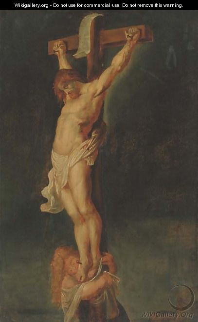 Christ on the Cross with the Magdalen - (after) Sir Peter Paul Rubens