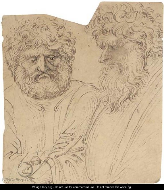 Two heavily bearded men, half-length - (after) Verona Stefano Di Giovanni Da