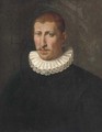 Portrait of a gentleman, bust-length, in a black doublet and a white ruff - (after) Sofonisba Anguisciola