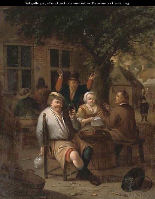 Peasants drinking and merrymaking - (after) Richard Brakenburgh