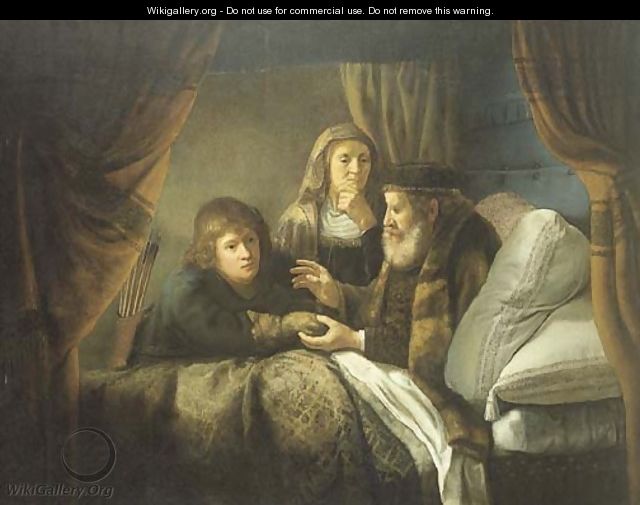Isaac blessing Jacob - (after) Rembrandt Van Rijn