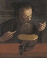An old man stringing a lute - (after) Pietro Paolini
