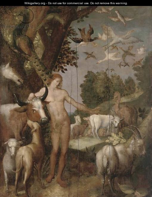 The Naming of the Animals in the Garden of Eden - (after) Roelandt Jacobsz Savery