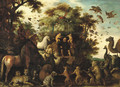Aesopus and the animals in a landscape - (after) Roelandt Jacobsz Savery
