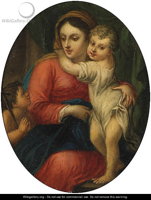 The Madonna and Child with the Infant Saint John the Baptist - (after) Sebastiano Conca