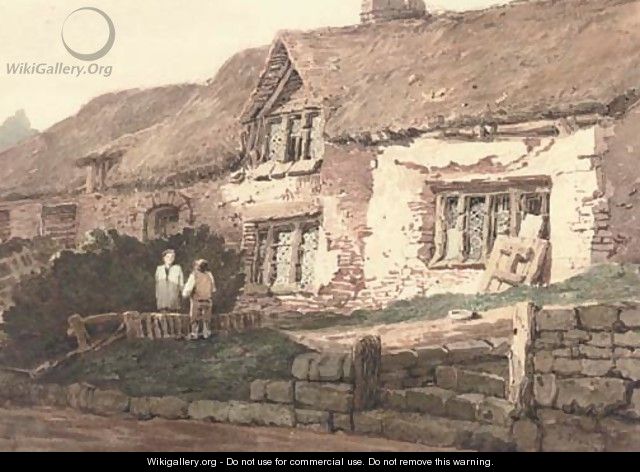 Old cottages, Devonshire - (after) Samuel Prout
