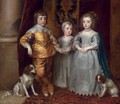 The three eldest children of Charles I Charles, Prince of Wales (1630-1685), Mary, Princess Royal (1631-1660), and James, Duke of York (1633-1701) - (after) Dyck, Sir Anthony van
